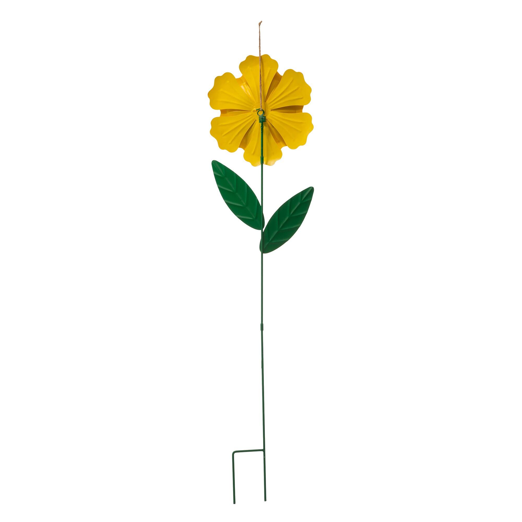 Glitzhome® 3.5ft Assorted Multi-Functional Metal Dimensional Flower Yard Stake, 3ct.